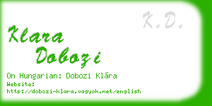 klara dobozi business card